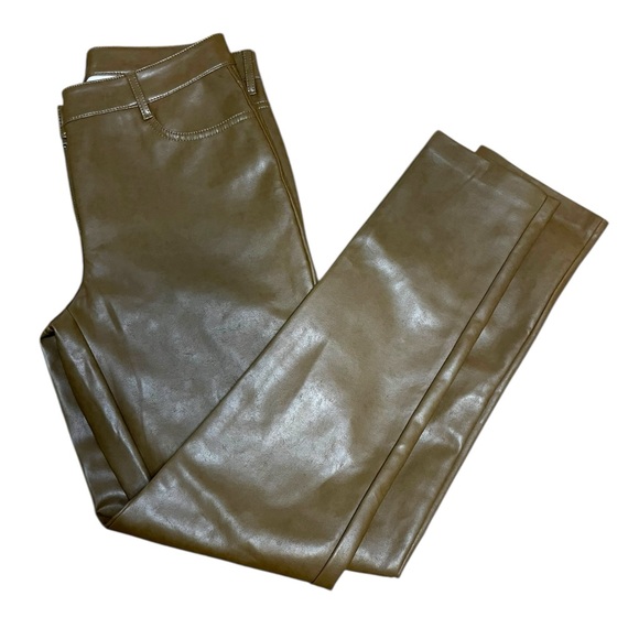 Aritzia Wilfred Melina Brown Vegan Leather Pants - Picture 2 of 10